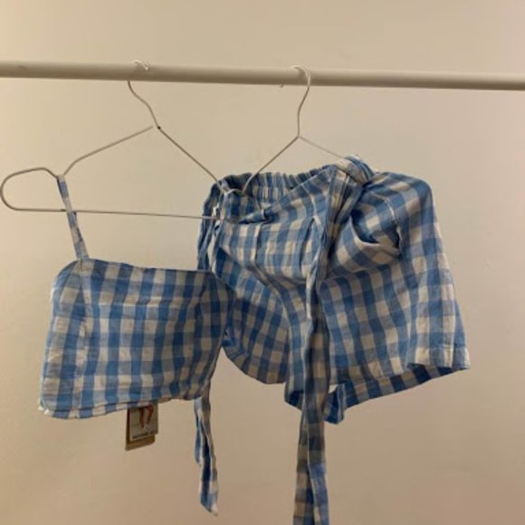 Blue and Plaid Two Piece - Picture 2 of 4